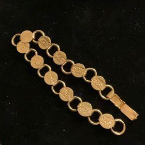 SARAH COVENTRY YOUNG N GAY Bracelet Vintage Floral Gold Toned 7 1/4”